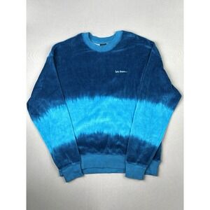 iets frans Women's‎ S Blue Tie Dye Velour Pullover Sweatshirt